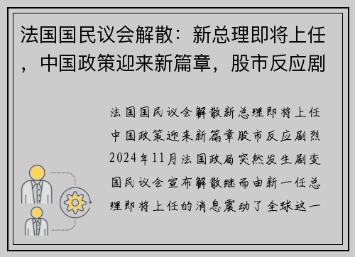 法国国民议会解散：新总理即将上任，中国政策迎来新篇章，股市反应剧烈